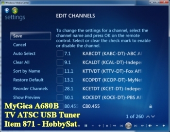 Settings-Edit Channels - MyGica HDTV USB Stick TV Tuner A680B Windows 7